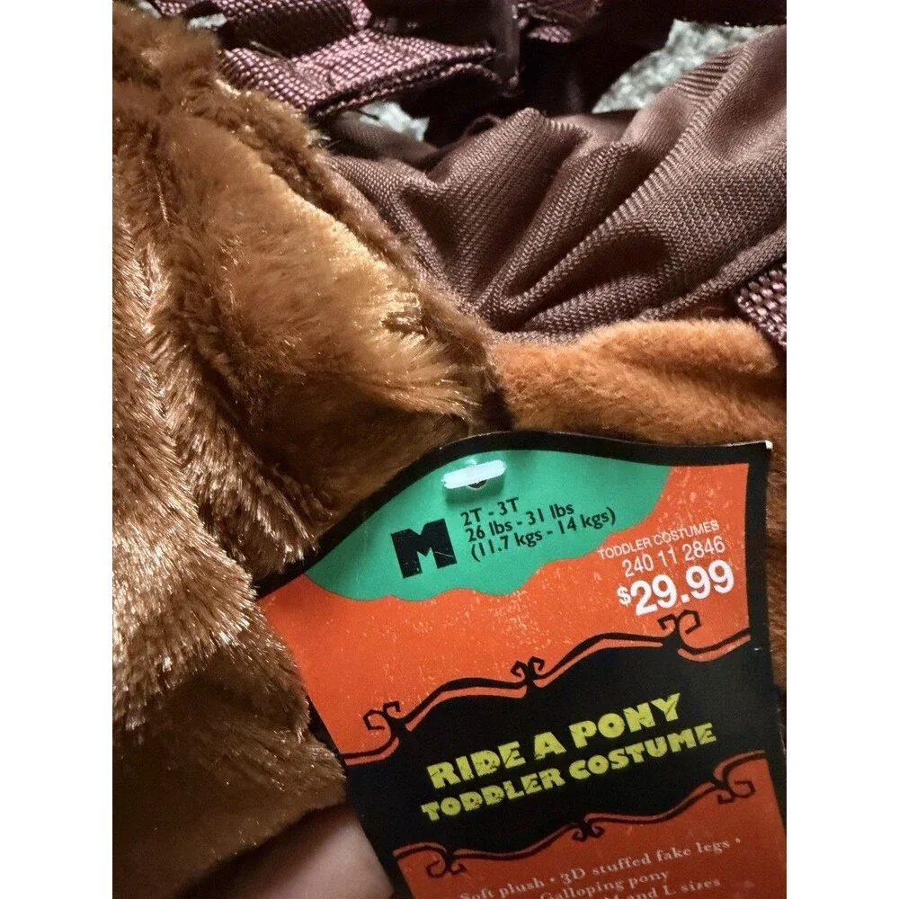 Ride Pony Horse 3D Plush Costume size 2T 3T Large Toddler Child New Brown